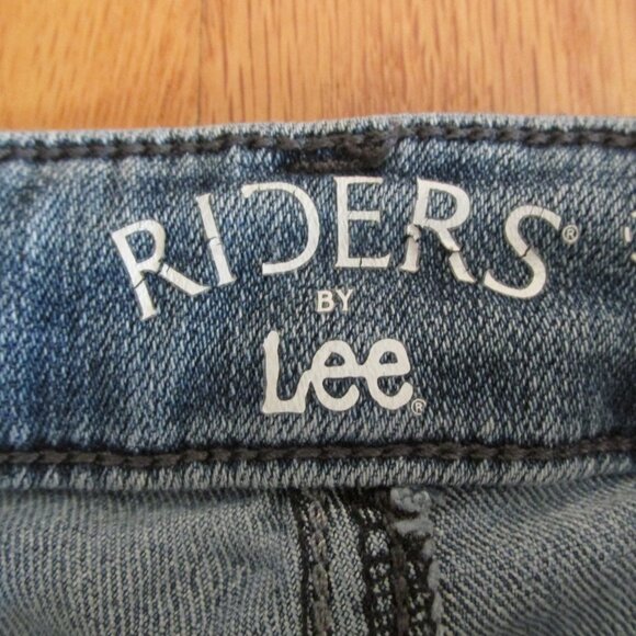 RIDERS BY LEE WOMEN'S SZ 8 M JEANS MED BLUE SLUB STRETCH DENIM MID RISE STR8 LEG - Picture 8 of 11